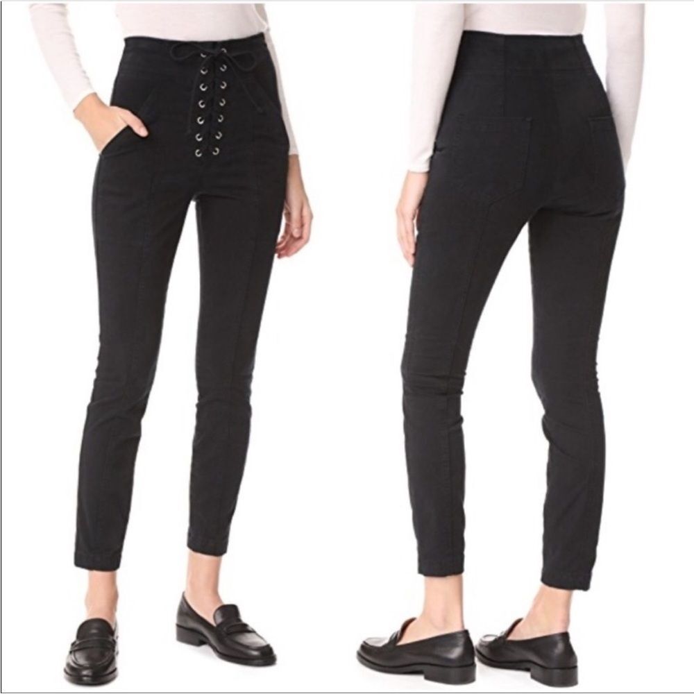 A.L.C. Kyle Lace Up Ankle Pants Black Size 6